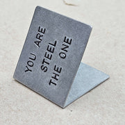 Steel The One Metal Hand Stamped 11th Wedding Anniversary Card 11 Years
