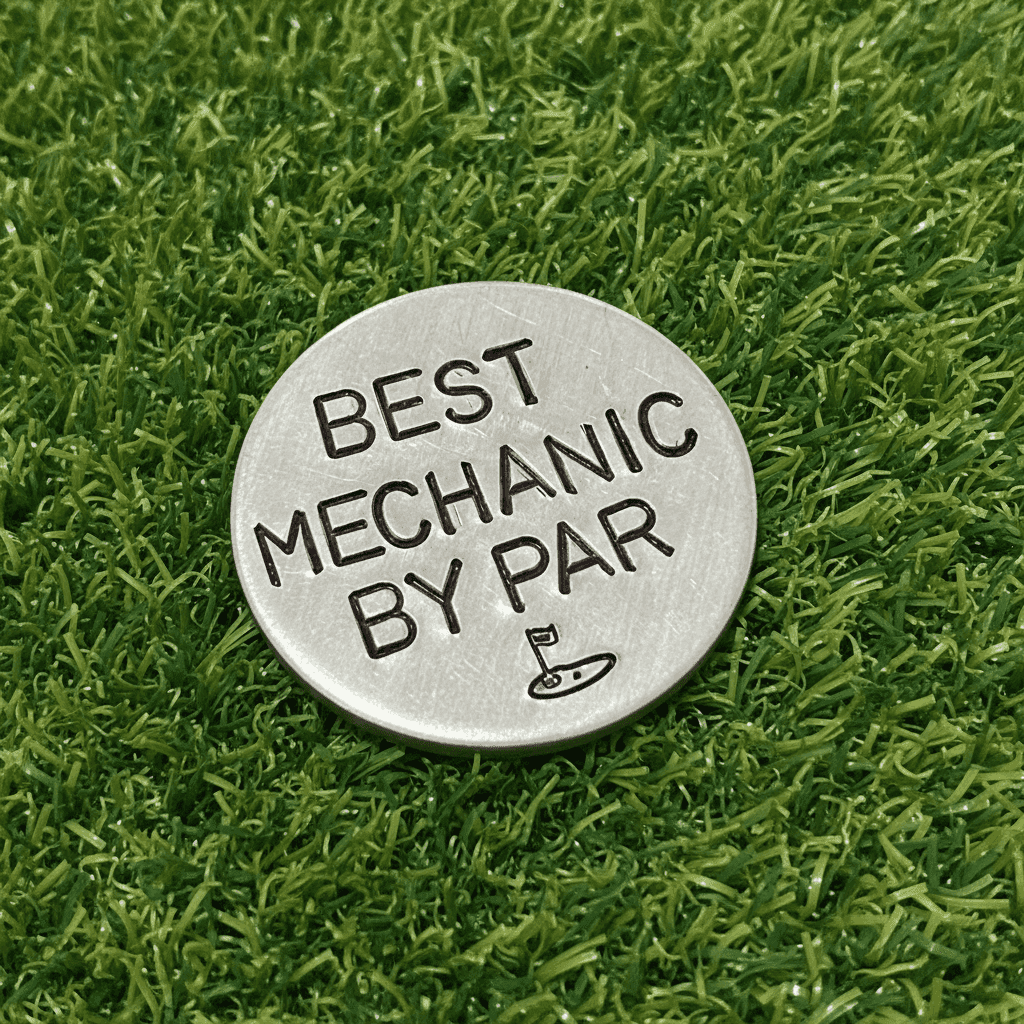 Best MECHANIC By Par Golf Ball Marker Golfing Gift Birthday Christmas Anniversary
