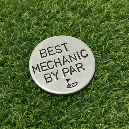 Best MECHANIC By Par Golf Ball Marker Golfing Gift Birthday Christmas Anniversary