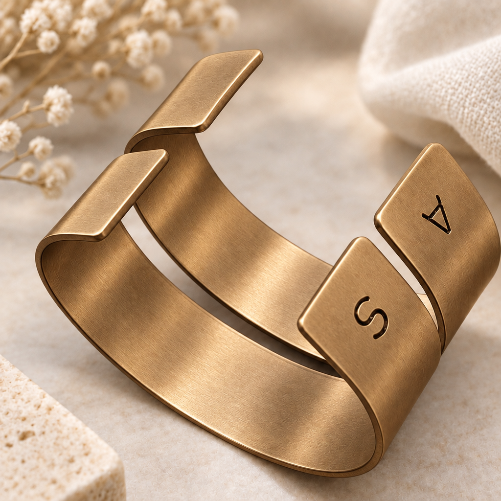 Bronze Bangles Set 2 Personalised Jewellery Bracelet Gift