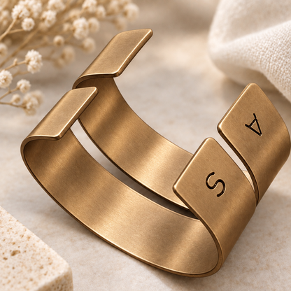 Bronze Bangles Set 2 Personalised Jewellery Bracelet Gift