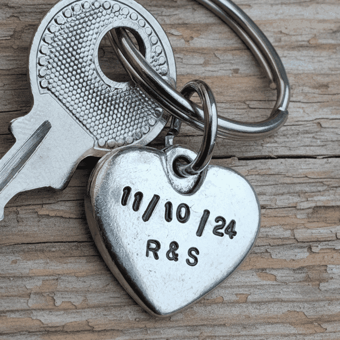 Valentines Day Keychain Anniversary Gift Heart PersonalisedCute Keychain Anniversary Gift Heart Personalised