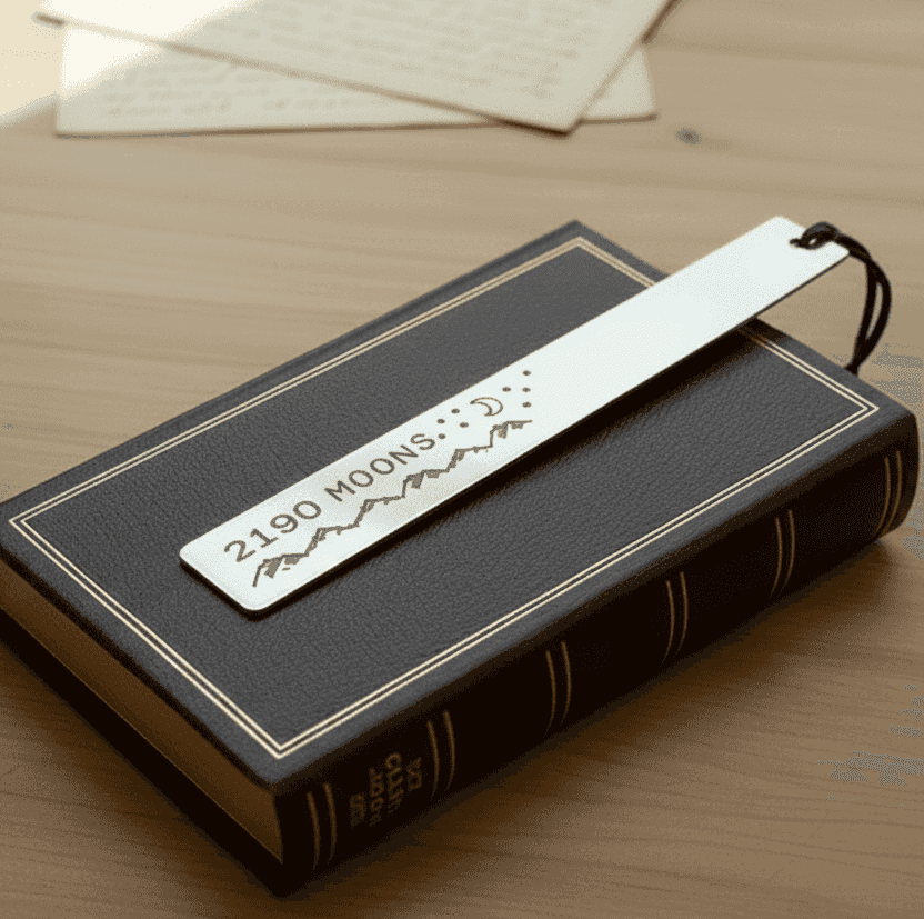 6th Anniversary 2190 Moons 6 Years Handcrafted Bookmark