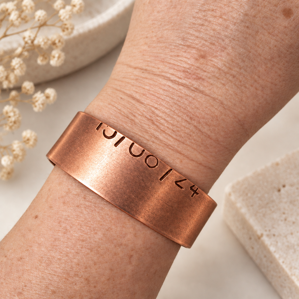 Copper Bangles Pair Personalised Jewellery Bracelet Gift
