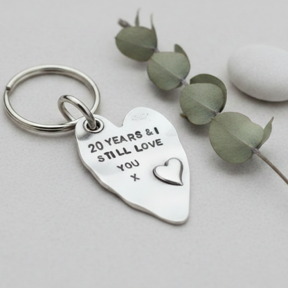 20th Anniversary 20 Years Gifts Love You Keychain