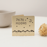 21st Anniversary Gift 7670 Moons 21 Years Personalised Brass Card