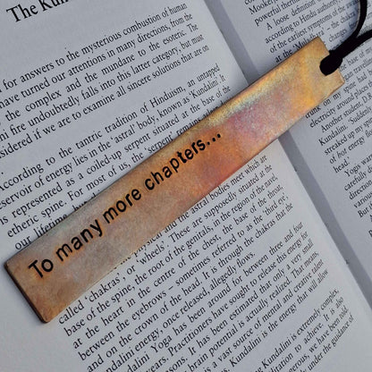 Bronze Bookmark To Many More Chapters Personalised Gift Hand Stamped