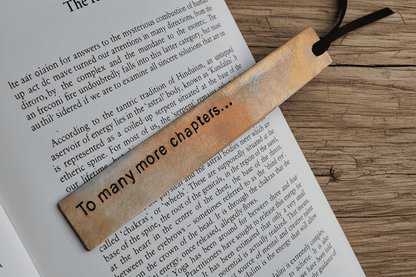 Bronze Bookmark To Many More Chapters Personalised Gift Hand Stamped