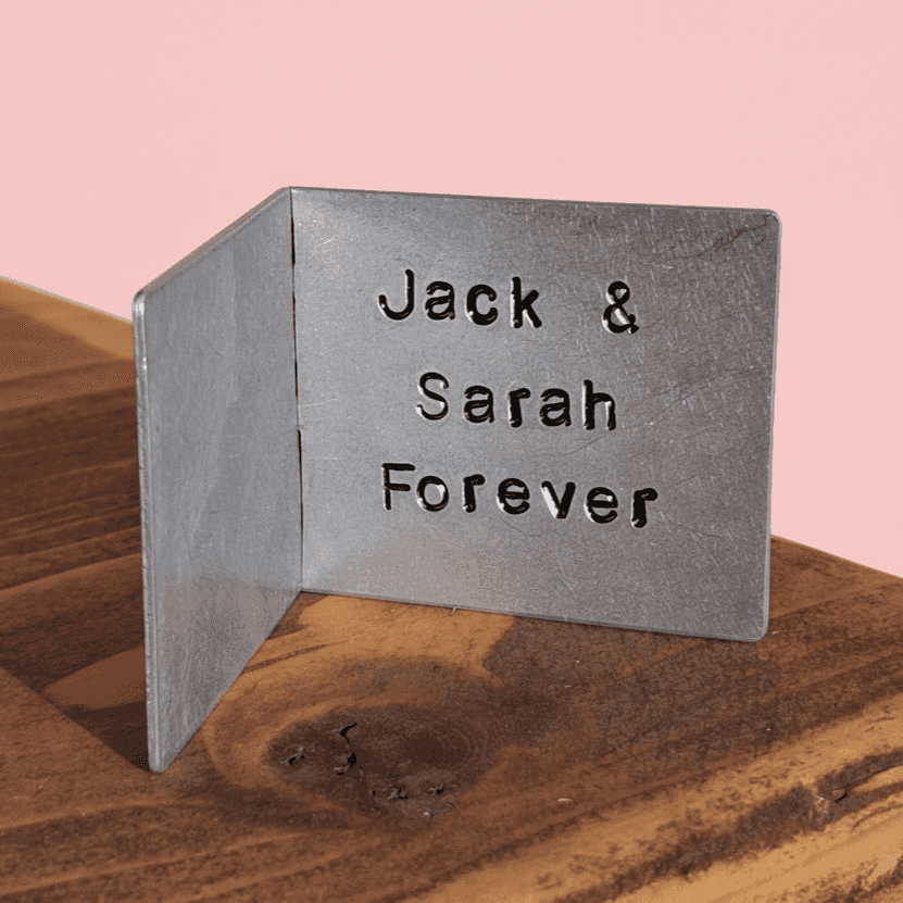 Our 1st Valentines Day Card Cute Personalised Metal Greetings Card Boyfriend Girlfriend