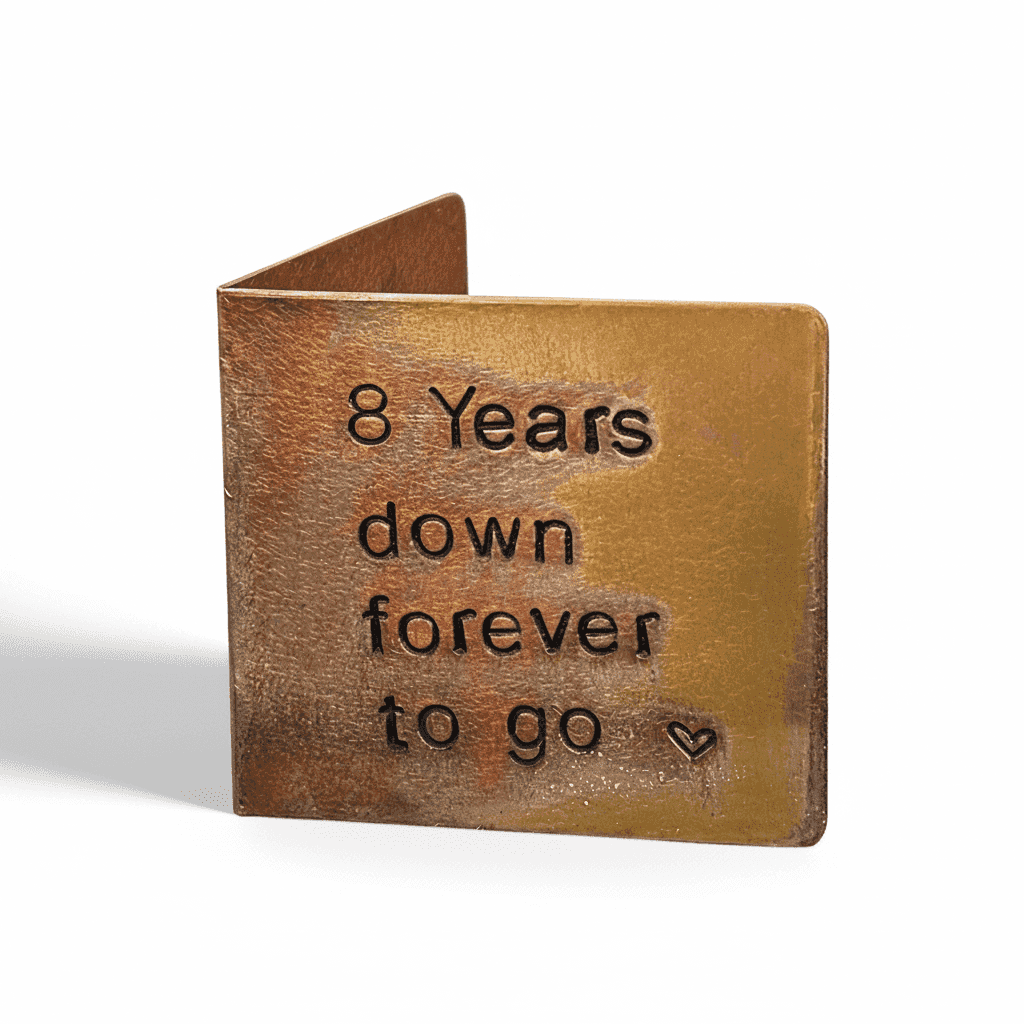 8th Anniversary 8 Years Down Forever To Go Bronze Card