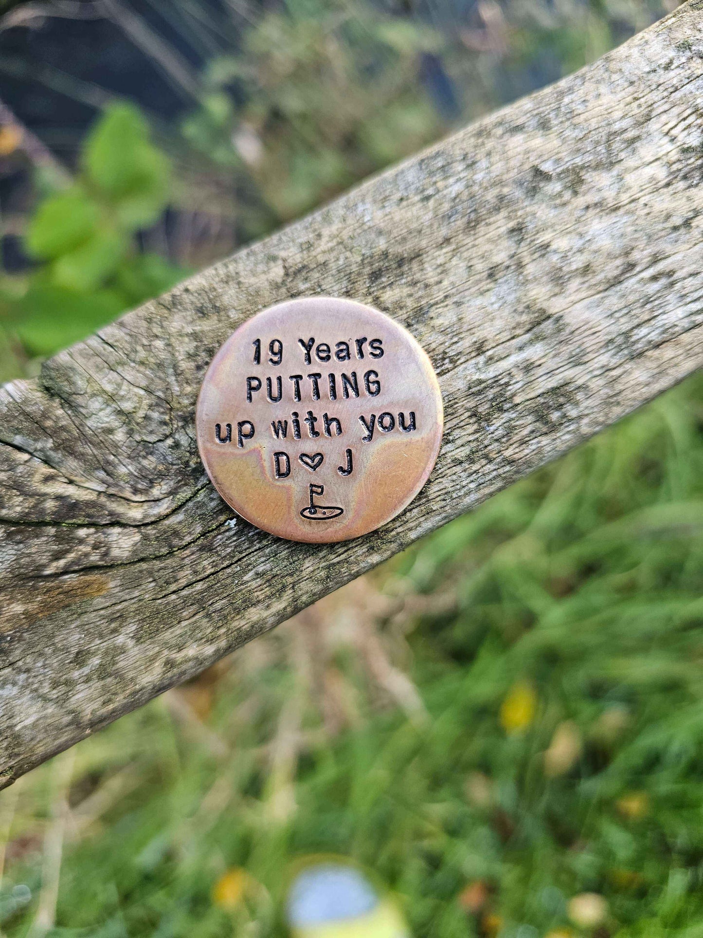 19 Years Putting Up With You Funny Wedding 19th AnniversaryGolf Ball Marker