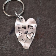 14 Tally Mark Keyring Husband Wife Gifts 14th Anniversary 14 Years Love Heart Keychain I Still Do