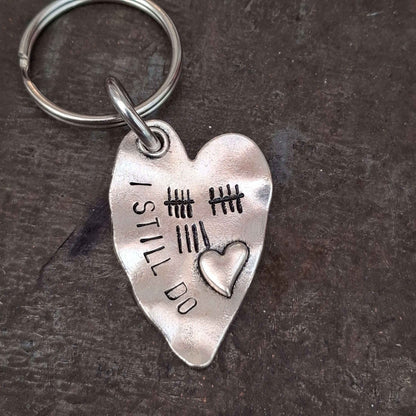 14th Anniversary Tally Mark Keyring Husband Wife Gifts 14 Years