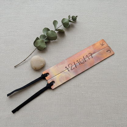 Bronze Anniversary Bookmark Pair Personalised Set