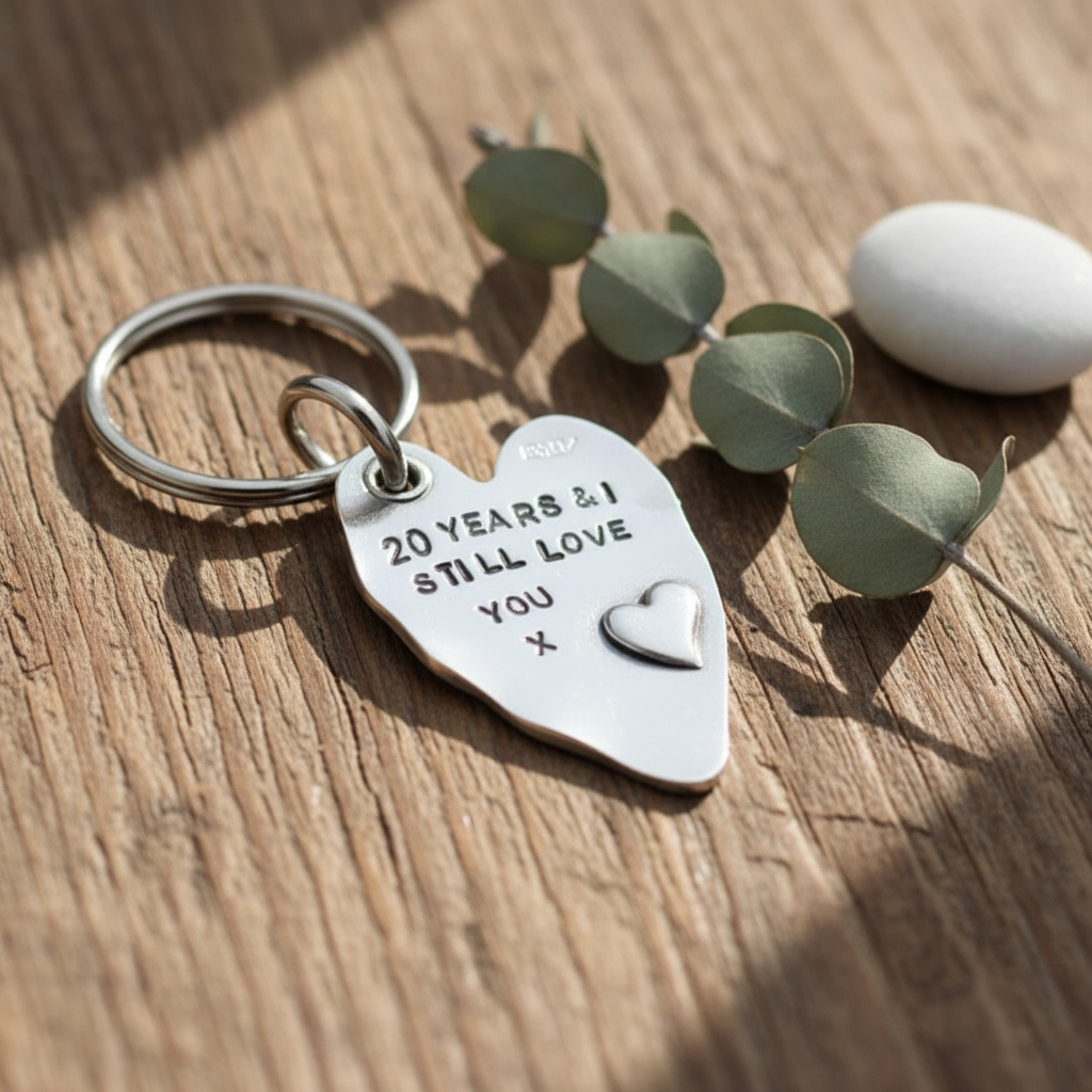 20th Anniversary 20 Years Gifts Love You Keychain