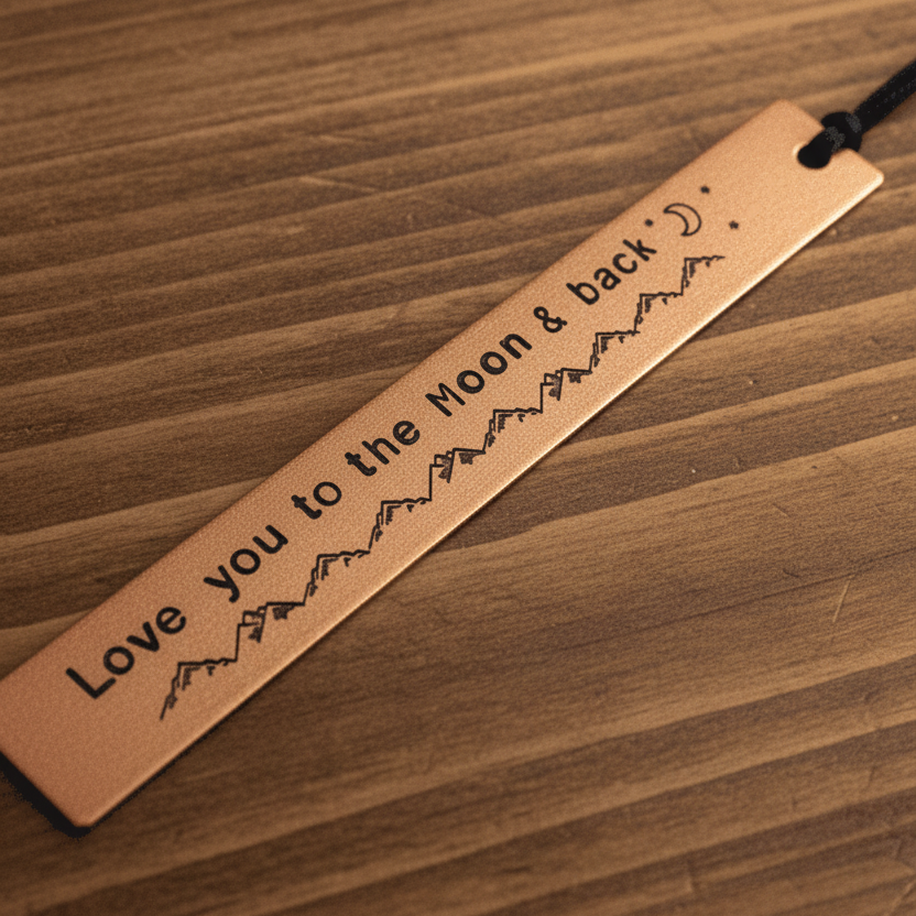 Love You To The Moon And Back Metal Bookmark Personalised