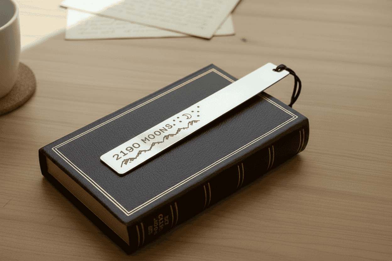 6th Anniversary 2190 Moons 6 Years Handcrafted Bookmark