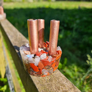 Red Jasper Cloudbuster 3 Pipe Copper Orgone Generator 5g EMF Travel Size