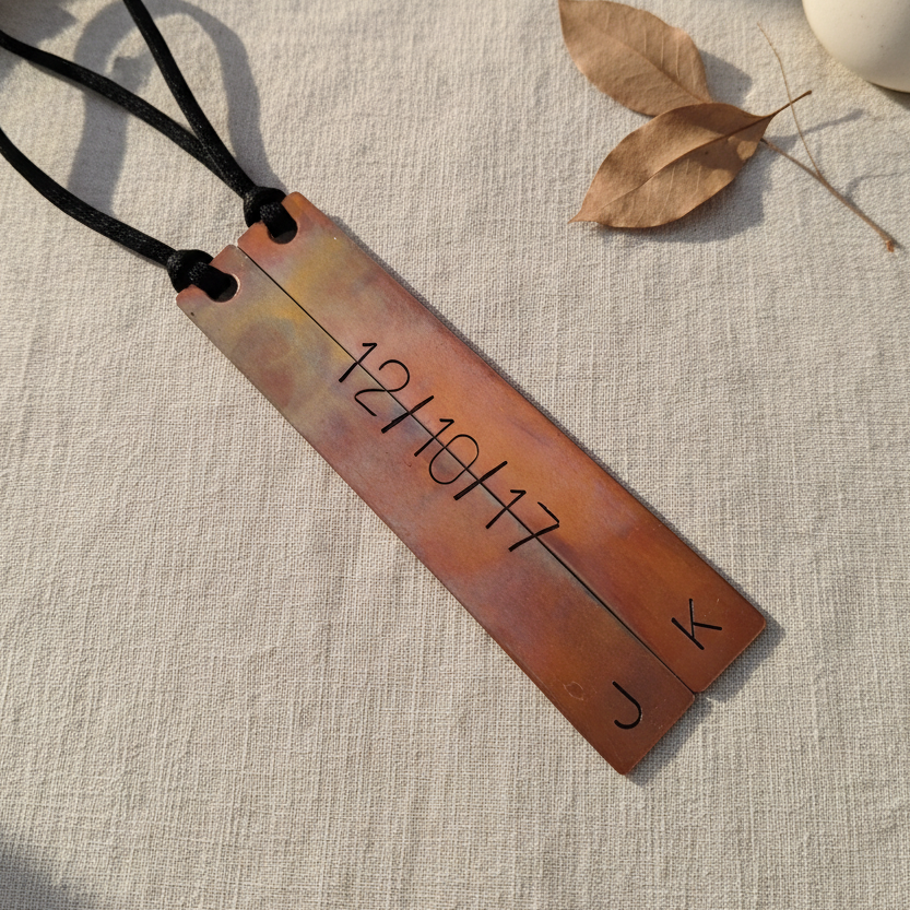 Bronze Anniversary Bookmark Pair Personalised Set