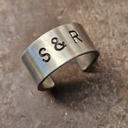 Personalised Ring Pewter Jewellery Girlfriend Boyfriend Unisex Anniversary Gift