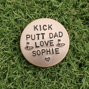 Personalised Fathers Day GOLF Ball Marker Gifts For Dad Copper