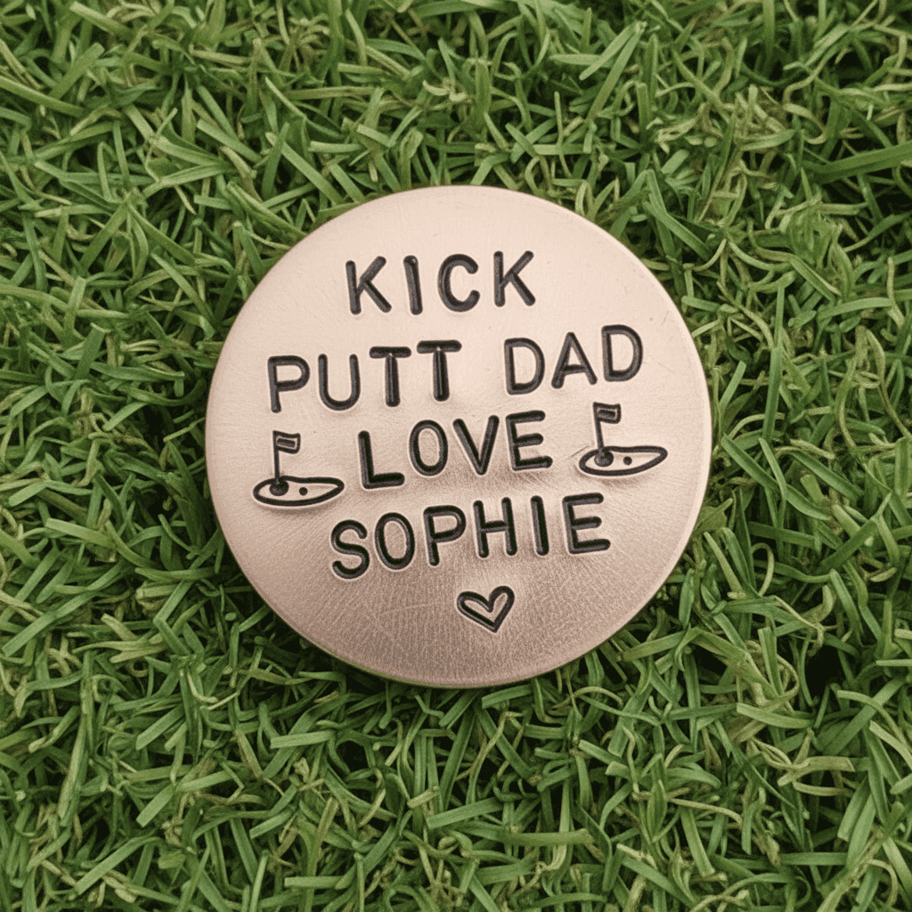Personalised Fathers Day GOLF Ball Marker Gifts For Dad Copper