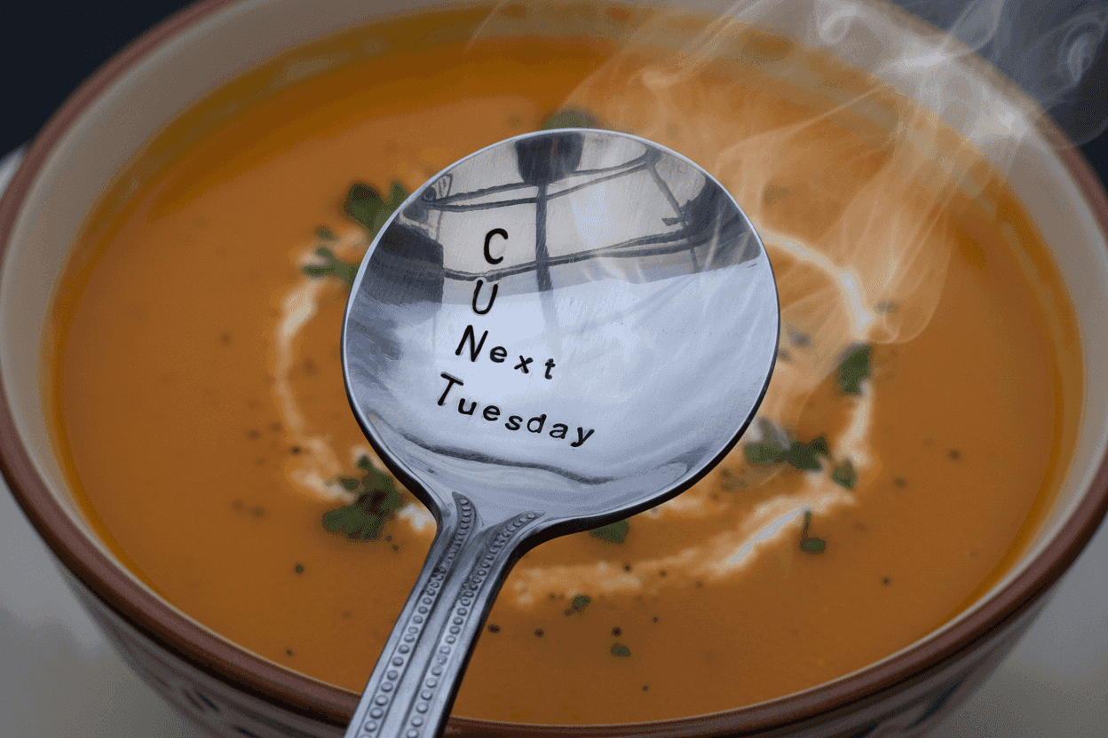C U Next Tuesday Soup Spoon Cunt Spoon Cutlery Joke Rude Gift C Word Swearing