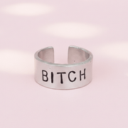 Bitch Ring Pewter Alternative Offensive Jewellery