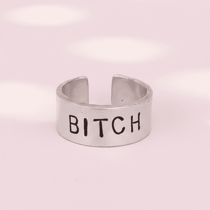 Bitch Ring Pewter Alternative Offensive Jewellery