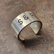 Personalised Ring Pewter Jewellery Girlfriend Boyfriend Unisex Anniversary Gift