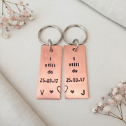 Anniversary Keychain Personalised Pair Of I Still Do Copper 7th Set