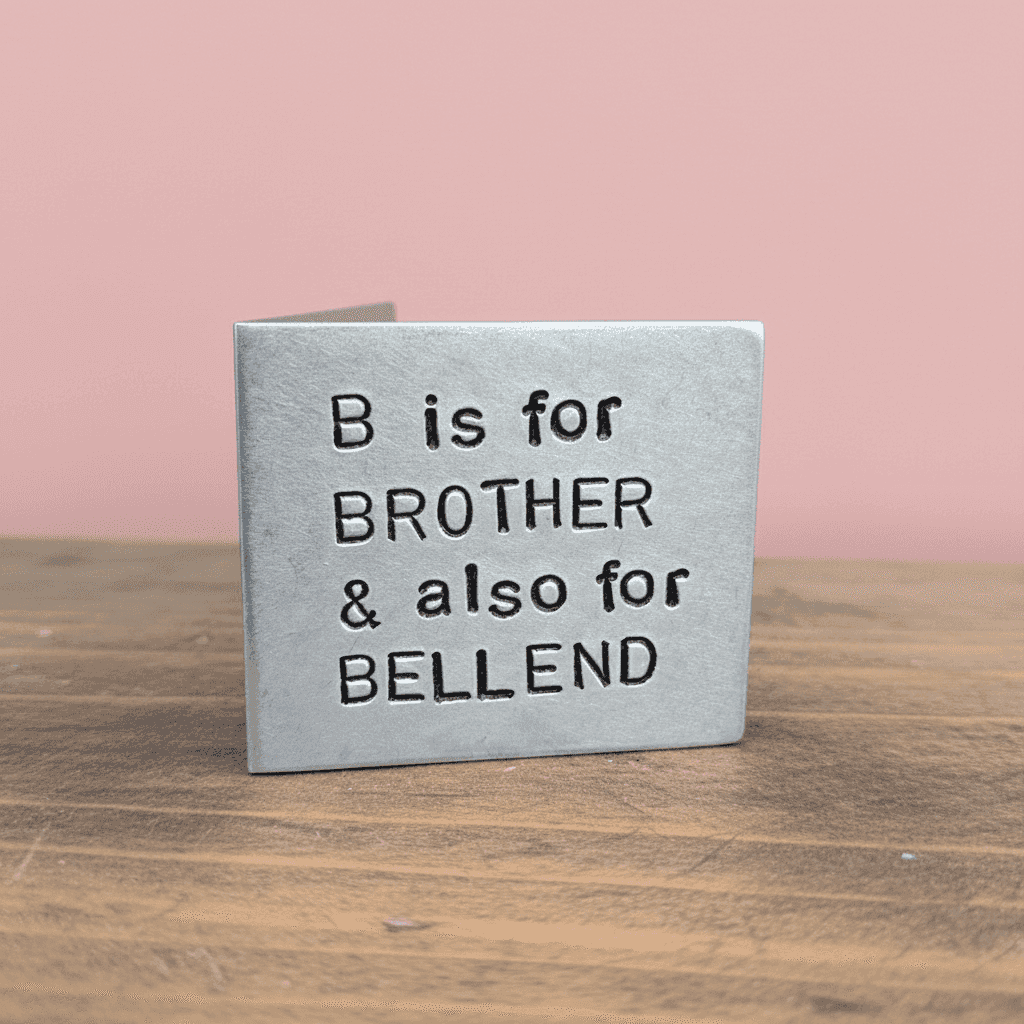 Christmas Birthday Stocking Filler Joke Personalised Christmas CardB Is For BROTHER