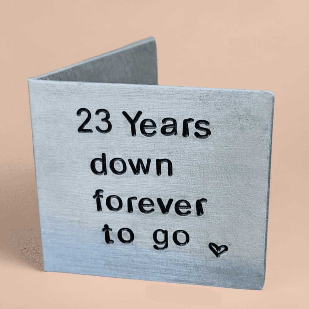23rd Anniversary 23 Years Down Forever To Go Personalised Card