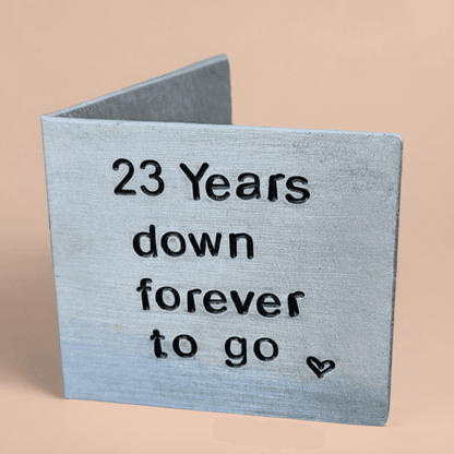 23rd Anniversary 23 Years Down Forever To Go Personalised Card