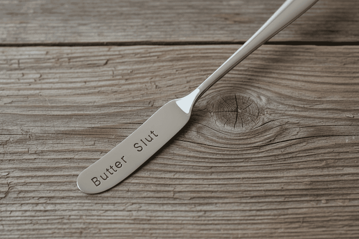Butter Slut Hand Stamped Funny Butter Knife Funny Gift Anniversary Valentines Day Cheese Knife
