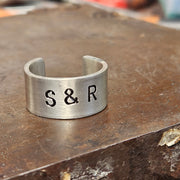 Personalised Ring Pewter Jewellery Girlfriend Boyfriend Unisex Anniversary Gift