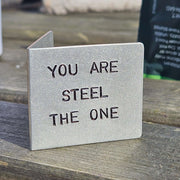 Steel The One Metal Hand Stamped 11th Wedding Anniversary Card 11 Years