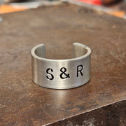 Personalised Ring Pewter Jewellery Girlfriend Boyfriend Unisex Anniversary Gift