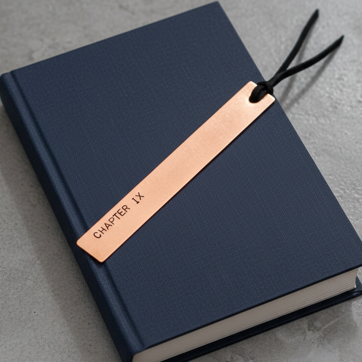 9th Anniversary CHAPTER IX 9 Years Copper Bookmark Personalised Gift