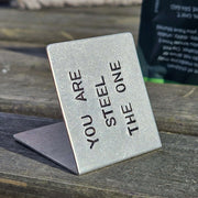 Steel The One Metal Hand Stamped 11th Wedding Anniversary Card 11 Years