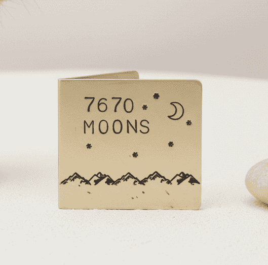 21st Anniversary Gift 7670 Moons 21 Years Personalised Brass Card