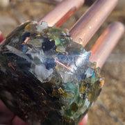 Camo Tower Cloudbuster 5 Pipe Chembuster Orgonite Labradorite Moonstone Shungite