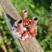 Red Jasper Cloudbuster 3 Pipe Copper Orgone Generator 5g EMF Travel Size