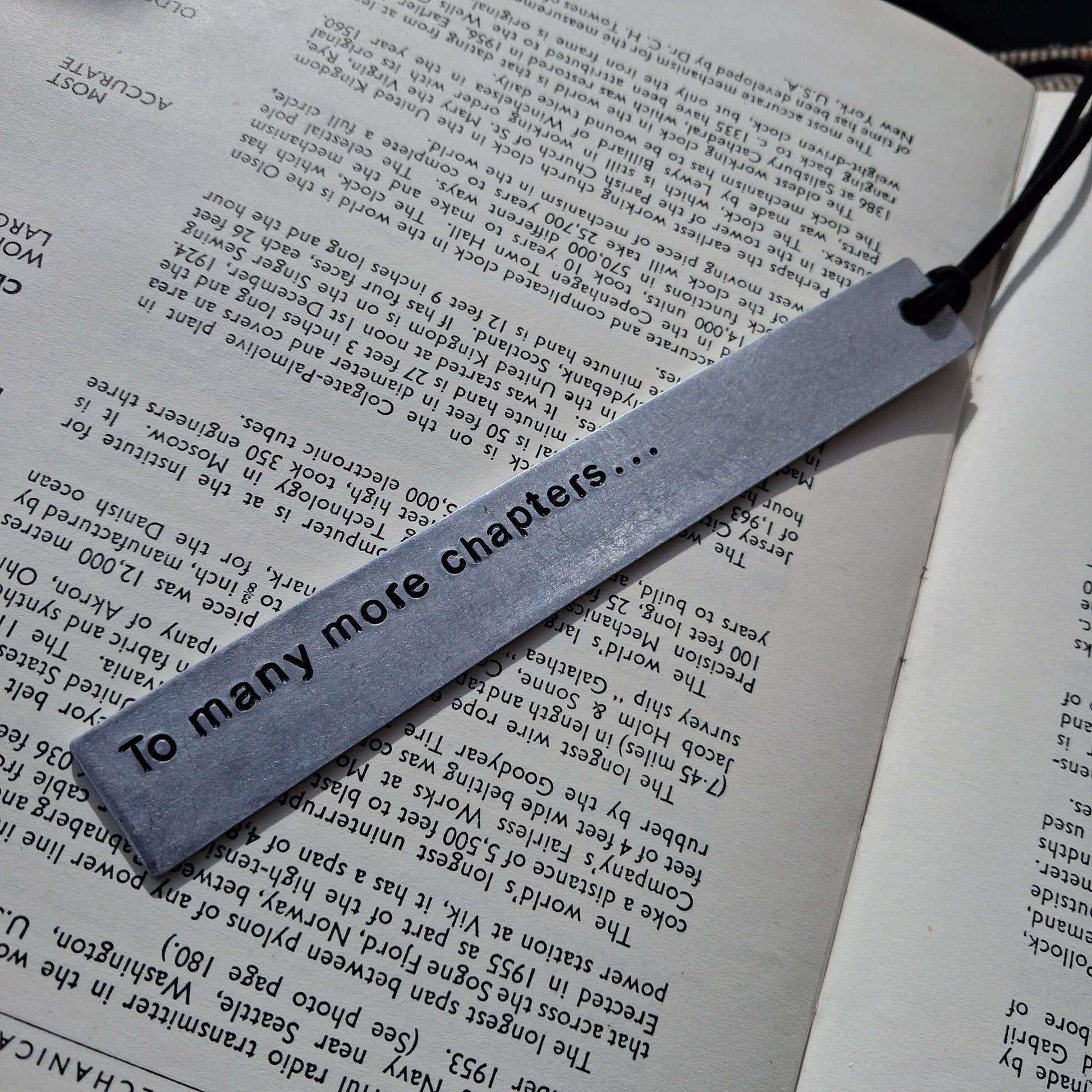 To Many More Chapters Metal Bookmark Personalised