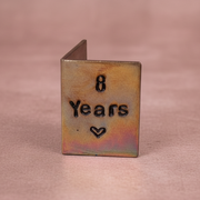 8 Years Hand Stamped Bronze Anniversary Card 8th Wedding Anniversary Personalised Gifts