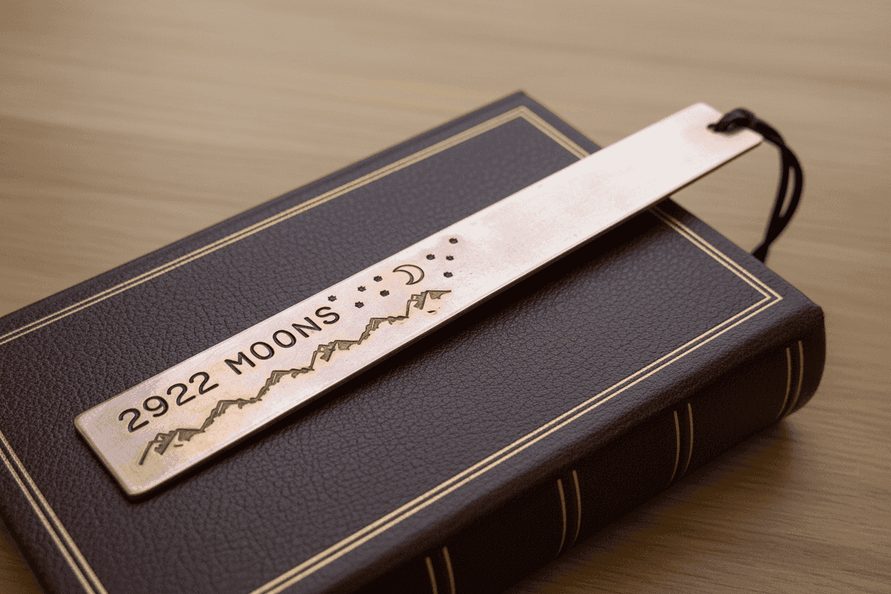 8th Anniversary Bronze Bookmark 2922 Moons Gift Anniversary