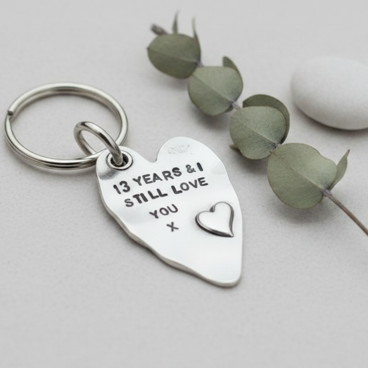 13th Anniversary 13 Years Gifts Love You Keychain