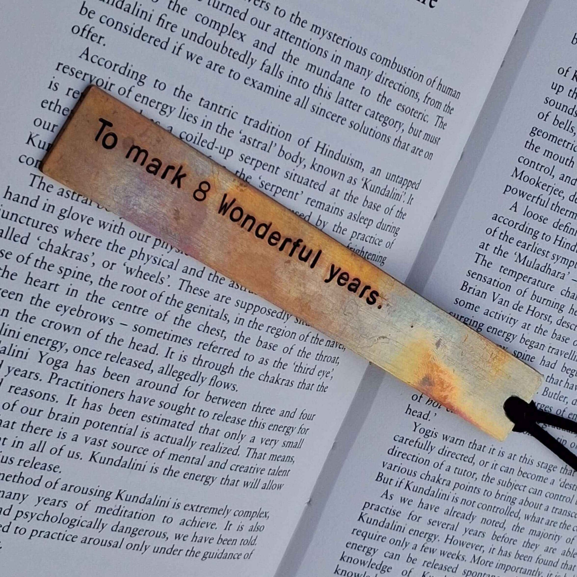 Bronze Bookmark Personalised 8th Wedding Anniversary Gift Hand Stamped8th Anniversary Gift Traditional 8 Years Handmade