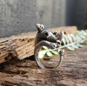 Adjustable open ring animal rings jewellery jewelry silver cute gifts