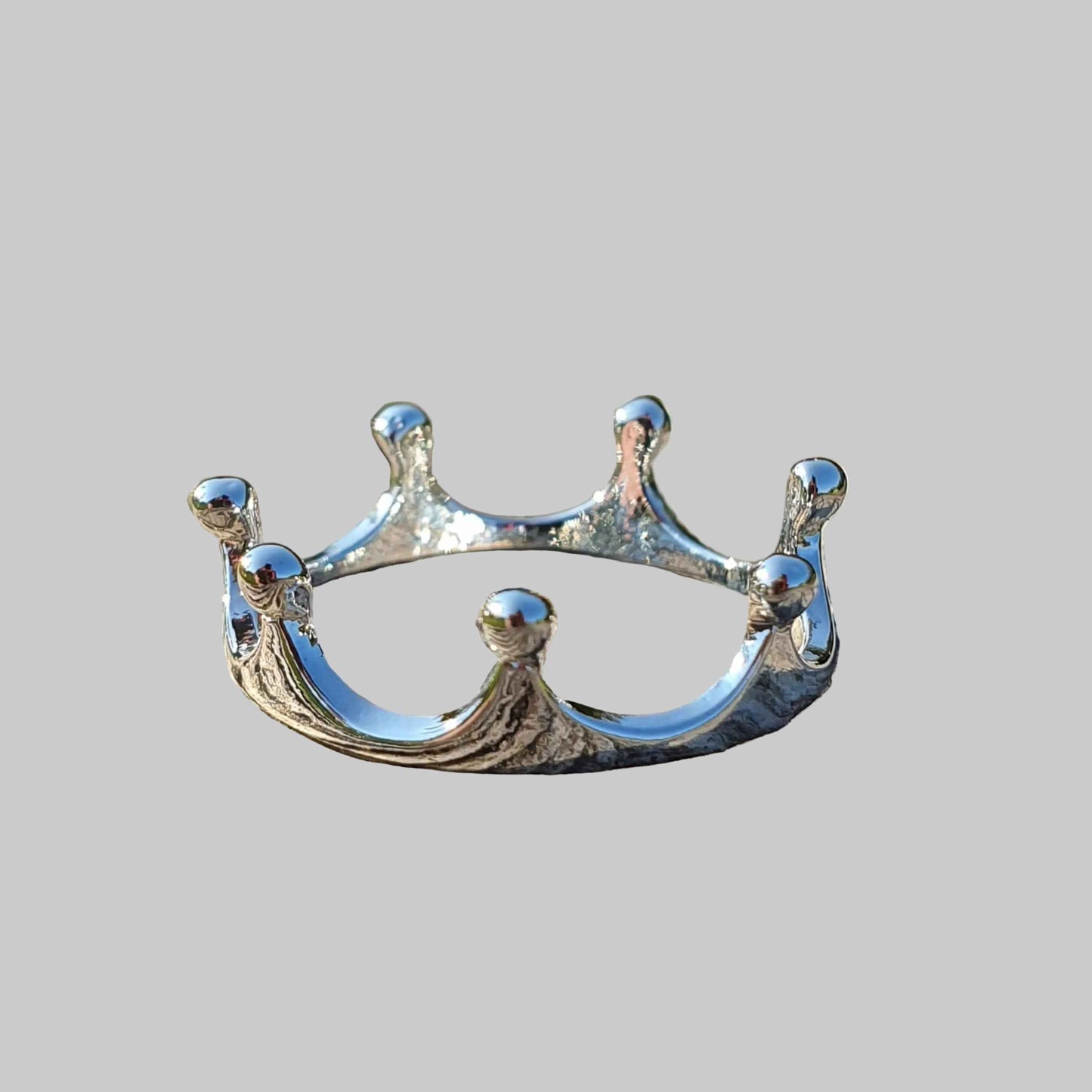 Hand Stamped Personalised Keychain Keyring Anniversary GiftsSilver Princess Crown Ring